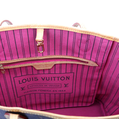 Louis-Vuitton Neverfull With Wallet MM Monogram Pink