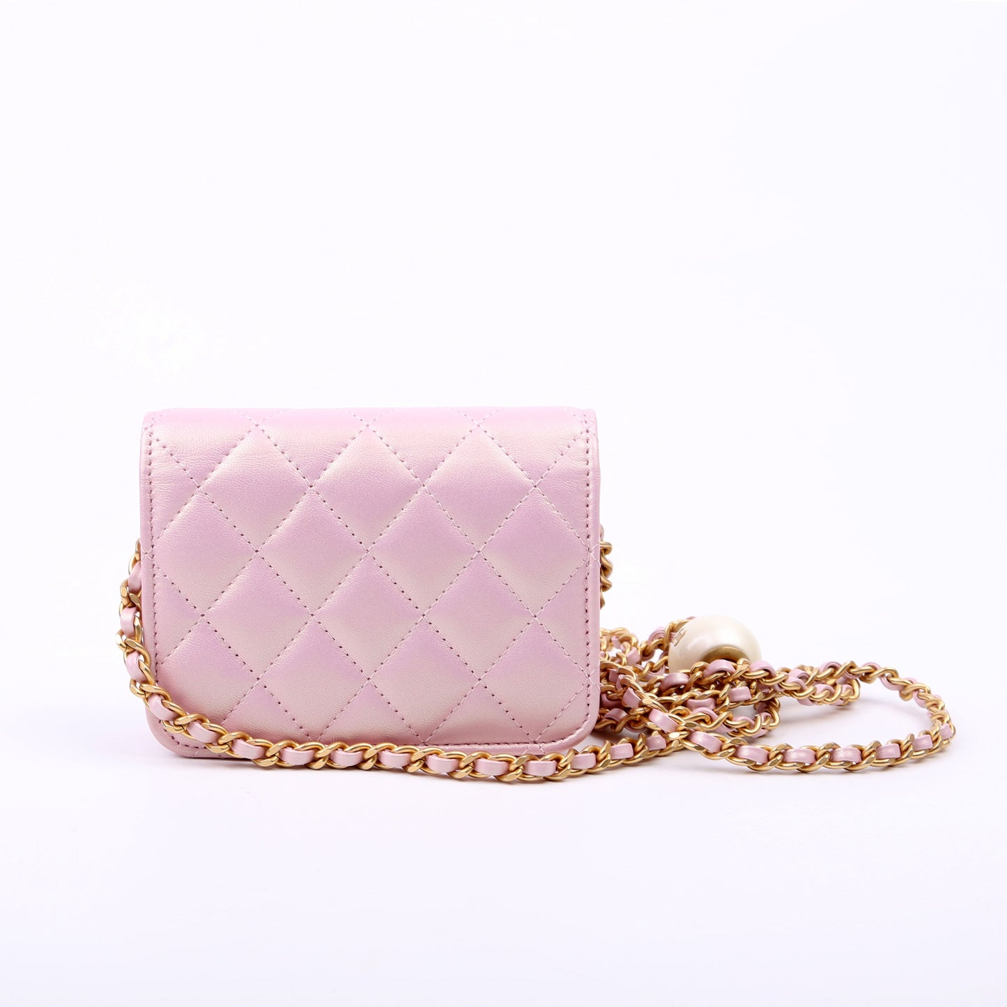 Chanel Clutch With Chain Pearly Lambskin Pink