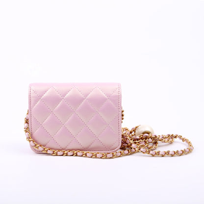 Chanel Clutch With Chain Pearly Lambskin Pink