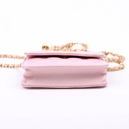 Chanel Clutch With Chain Pearly Lambskin Pink