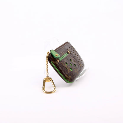 Louis-Vuitton Pochette Cles Monogram Perforated Green