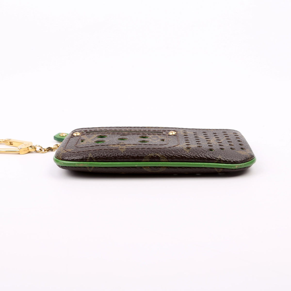 Louis-Vuitton Pochette Cles Monogram Perforated Green