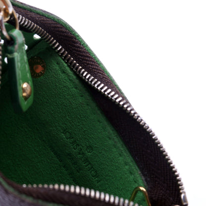 Louis-Vuitton Pochette Cles Monogram Perforated Green