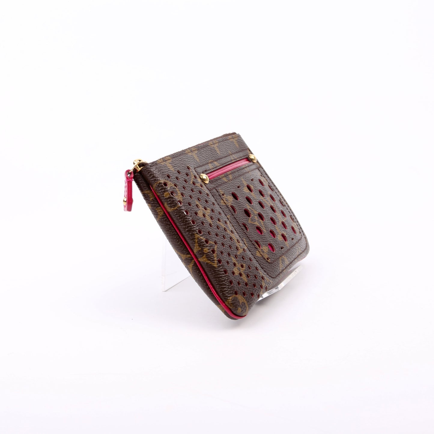 Louis-Vuitton Pochette Plat Monogram Perforated Pink