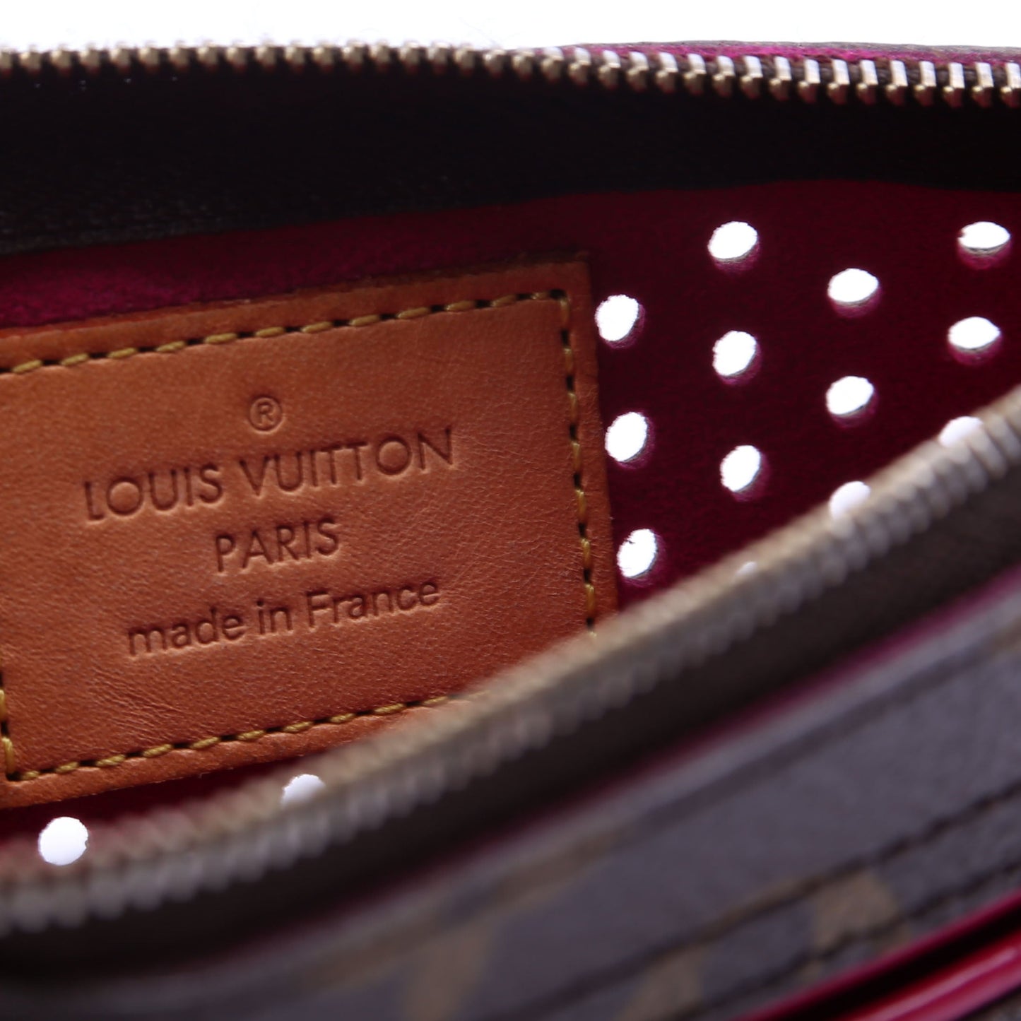Louis-Vuitton Pochette Plat Monogram Perforated Pink
