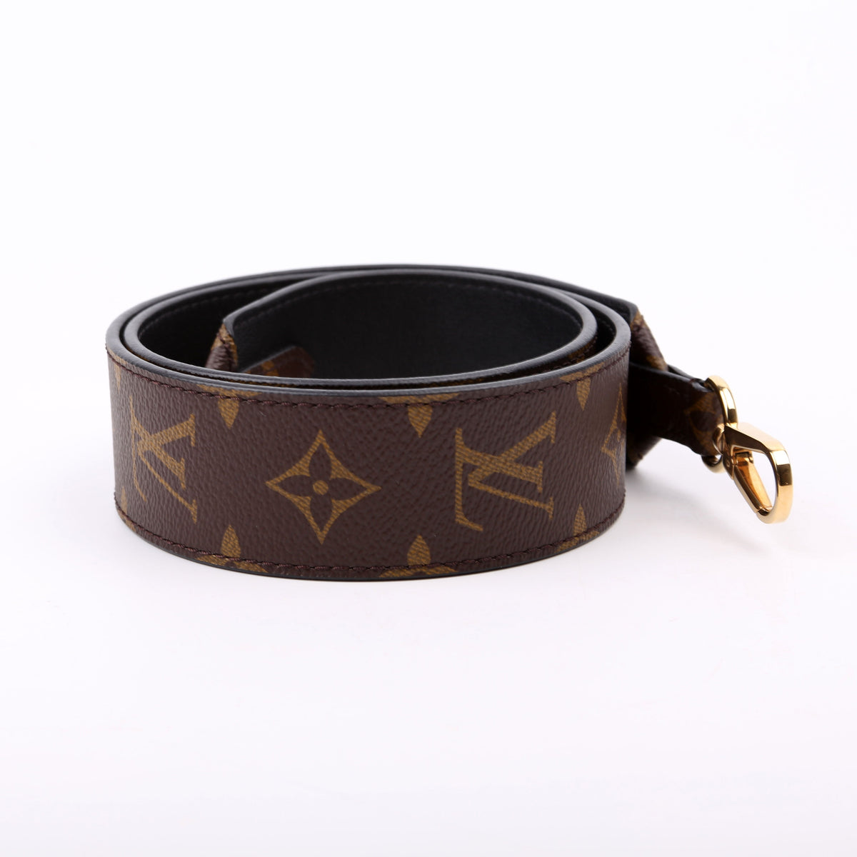 Louis-Vuitton Bandouliere Monogram/Leather Strap Black