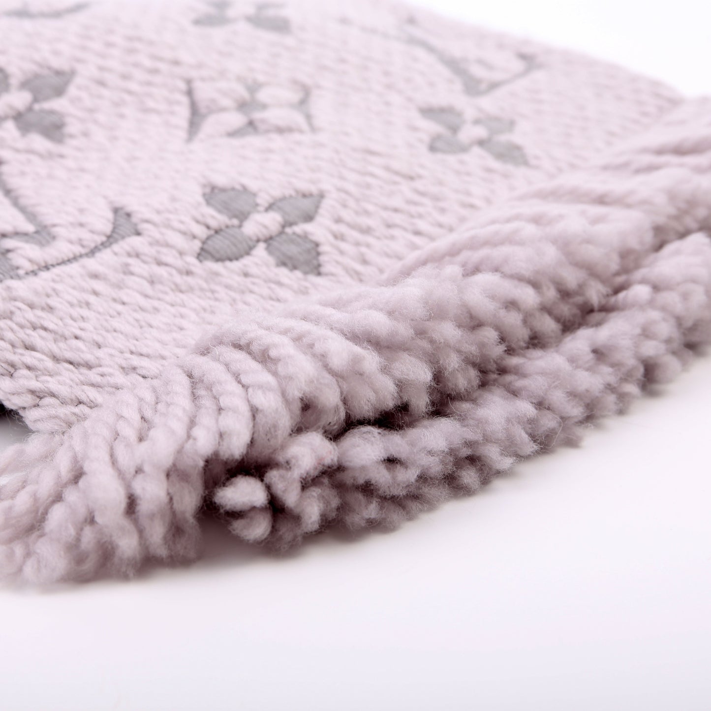 Louis-Vuitton Logomania Wool/Silk Scarf Purple