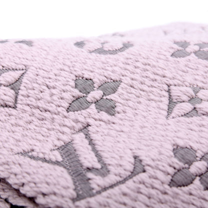 Louis-Vuitton Logomania Wool/Silk Scarf Purple