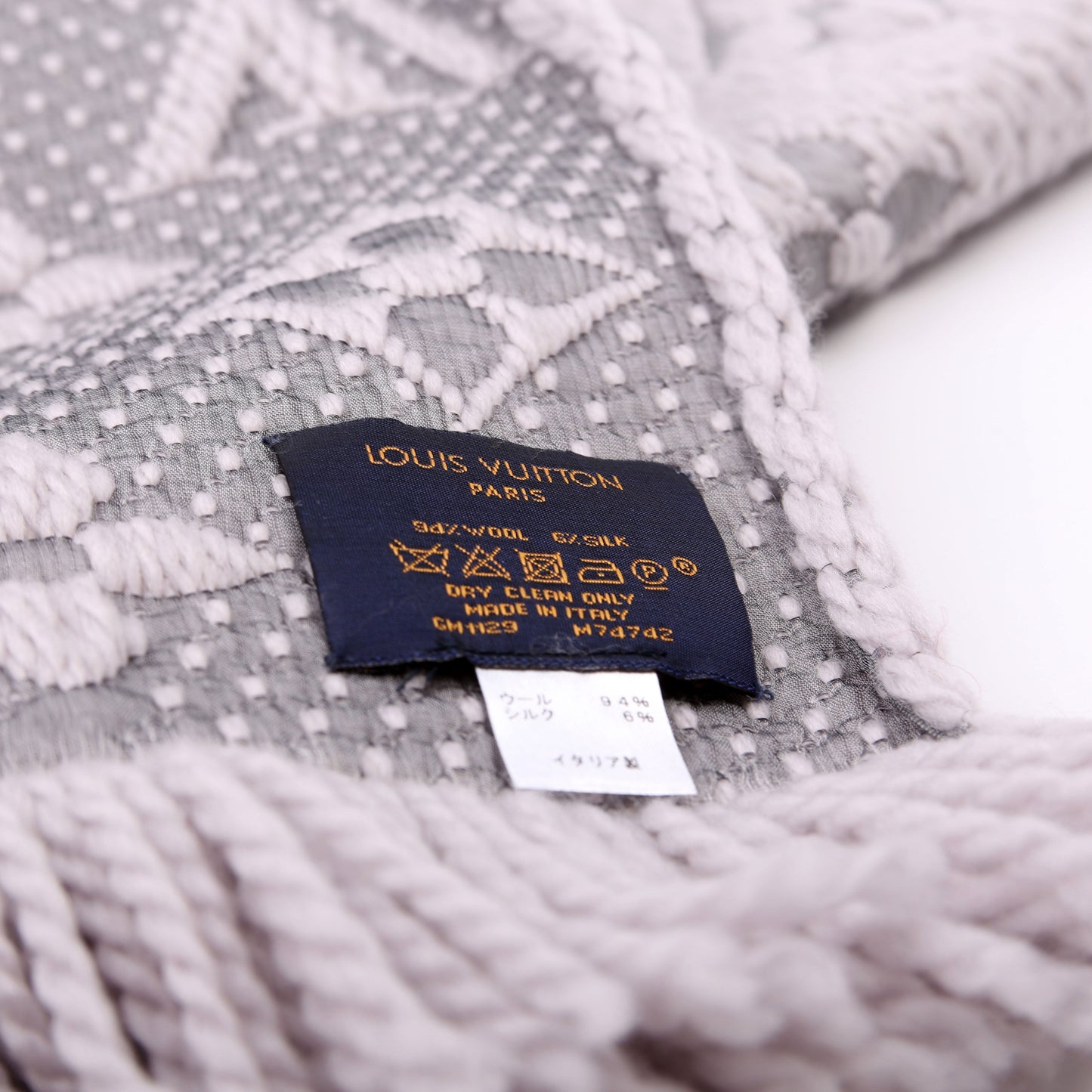 Louis-Vuitton Logomania Wool/Silk Scarf Purple