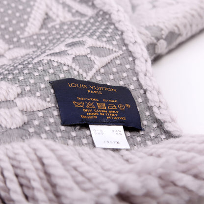 Louis-Vuitton Logomania Wool/Silk Scarf Purple