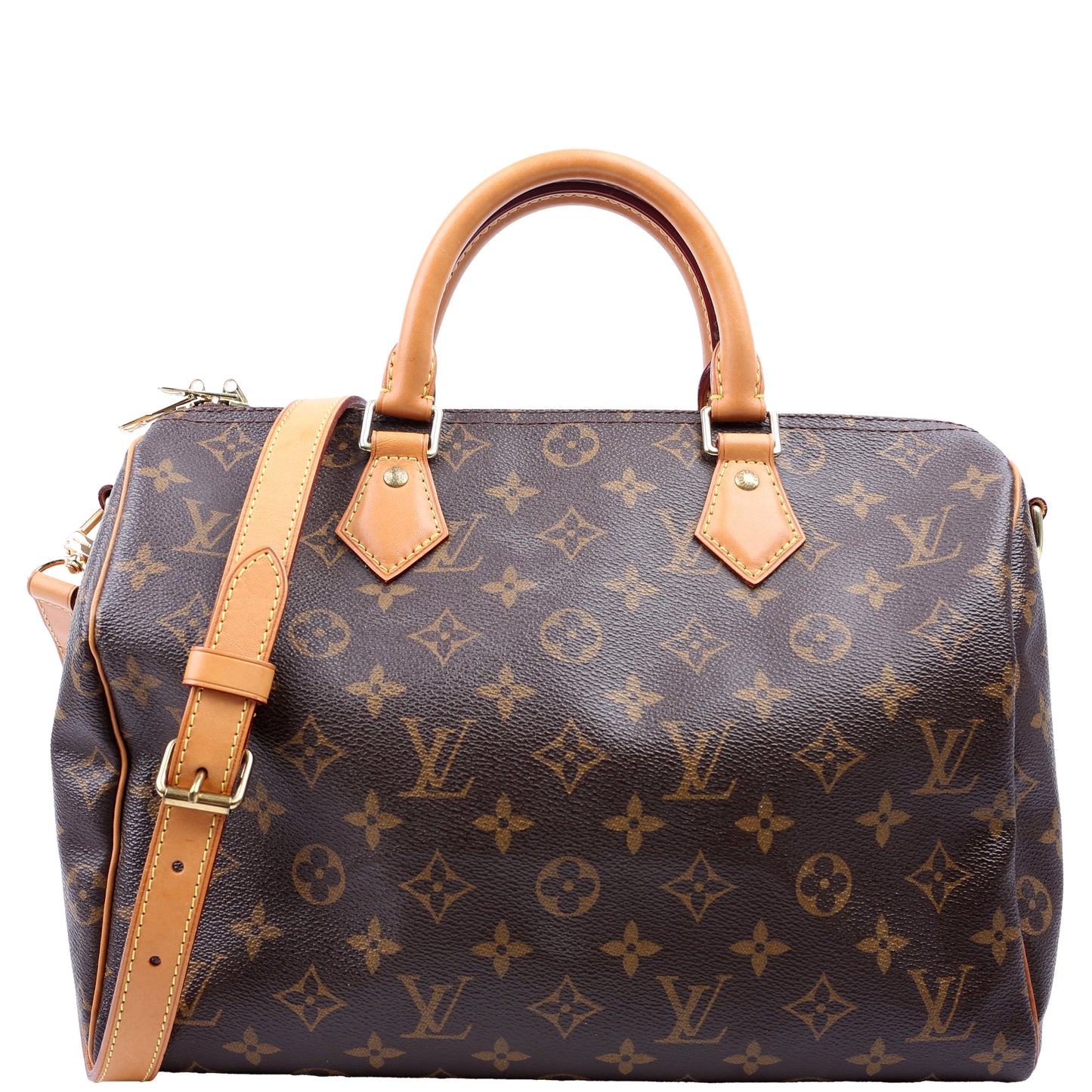 Louis-Vuitton Speedy  W/ Strap Monogram