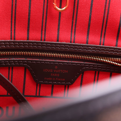 Louis-Vuitton Neverfull With Wallet PM Damier Ebene Red