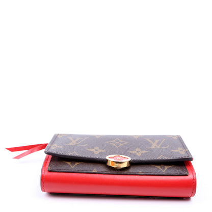 Louis-Vuitton Flore Compact Wallet Monogram Red