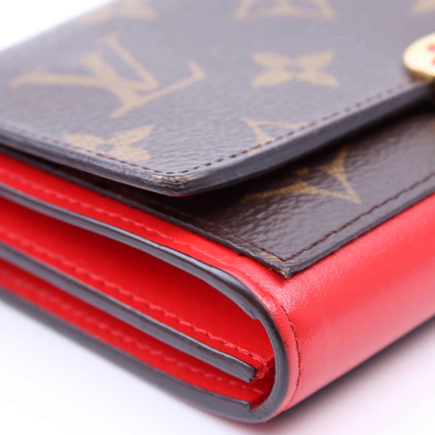 Louis-Vuitton Flore Compact Wallet Monogram Red
