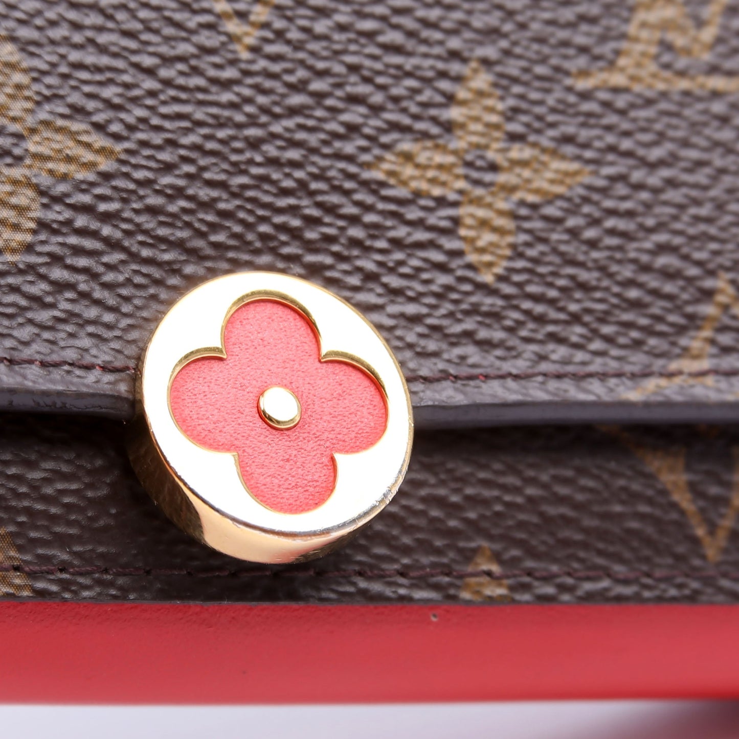 Louis-Vuitton Flore Compact Wallet Monogram Red