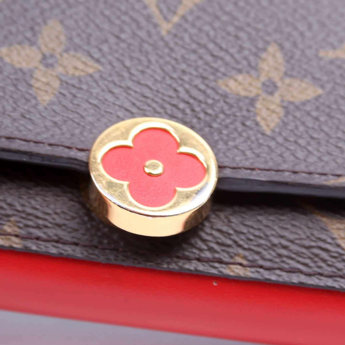 Louis-Vuitton Flore Compact Wallet Monogram Red