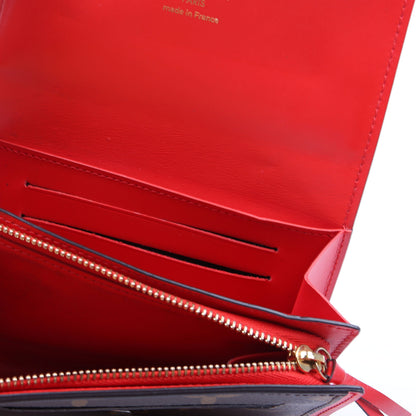 Louis-Vuitton Flore Compact Wallet Monogram Red