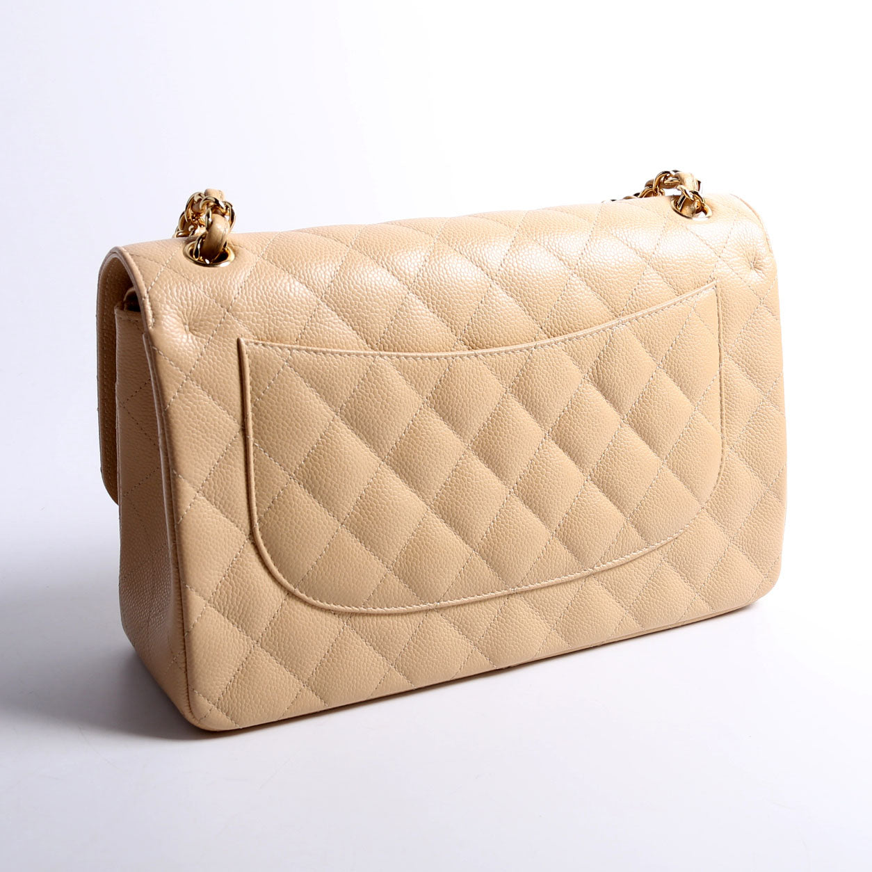 Chanel Classic Flap Jumbo Caviar 17-20M Nude
