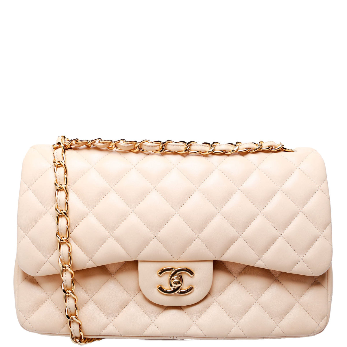 Chanel Classic Flap Jumbo Lambskin 21-24M Beige