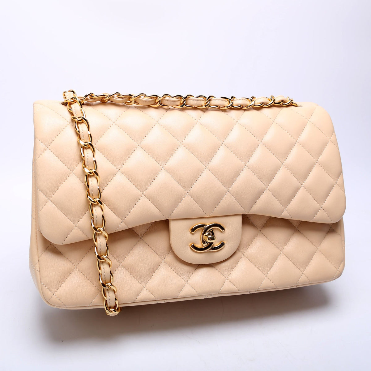 Chanel Classic Flap Jumbo Lambskin 21-24M Beige