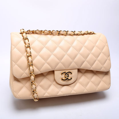 Chanel Classic Flap Jumbo Lambskin 21-24M Beige