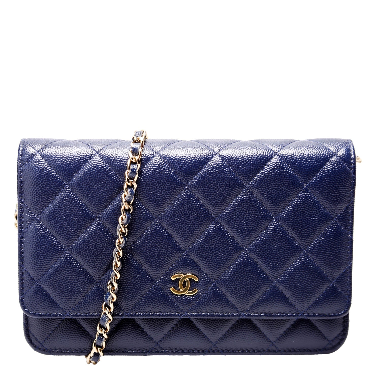 Chanel Wallet On Chain Quilted Caviar Blue