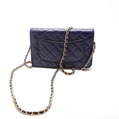 Chanel Wallet On Chain Quilted Caviar Blue