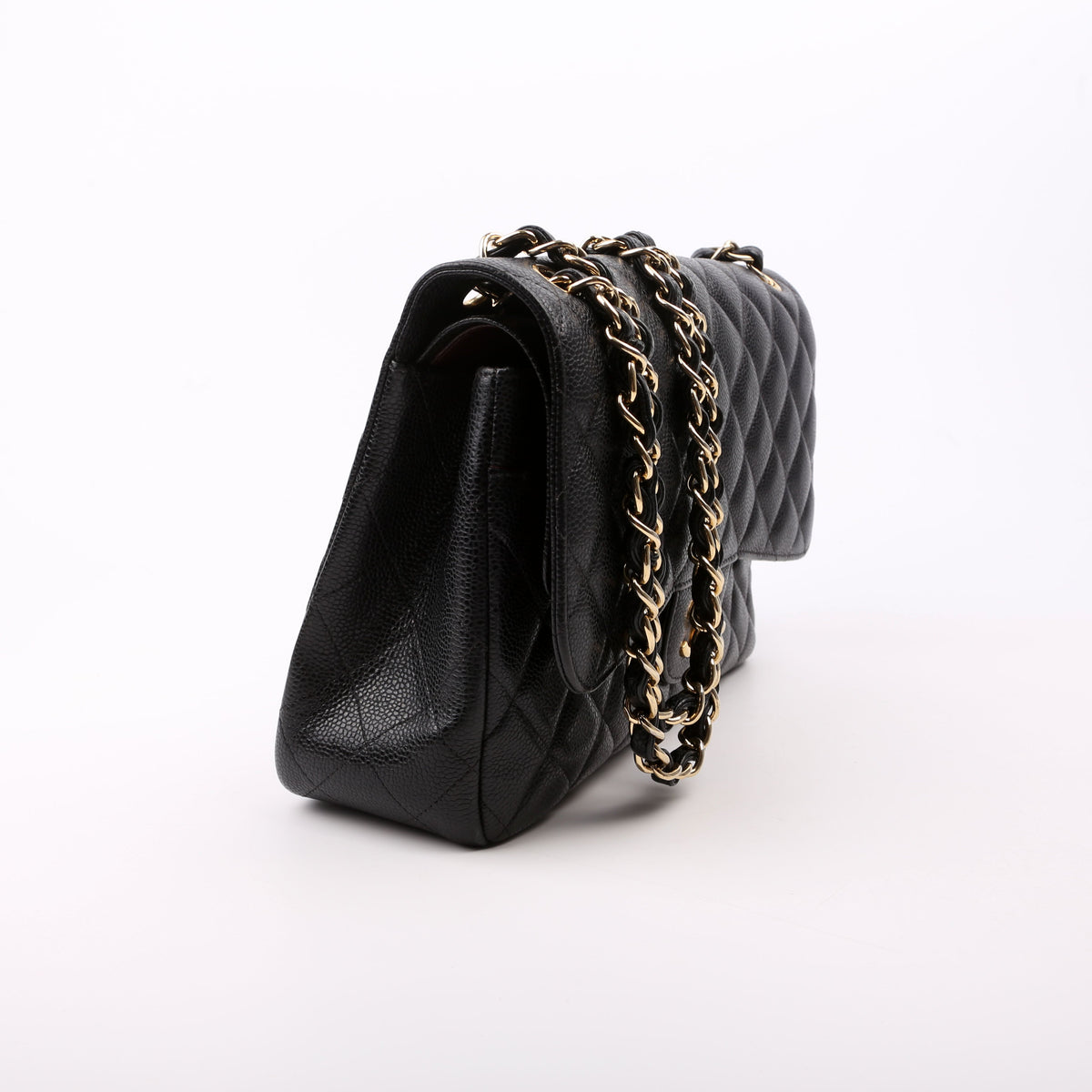 Chanel Classic Flap Jumbo Caviar Leather Black 17-2-M