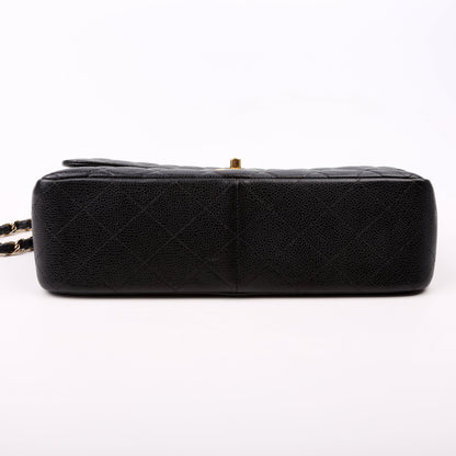 Chanel Classic Flap Jumbo Caviar Leather Black 17-2-M