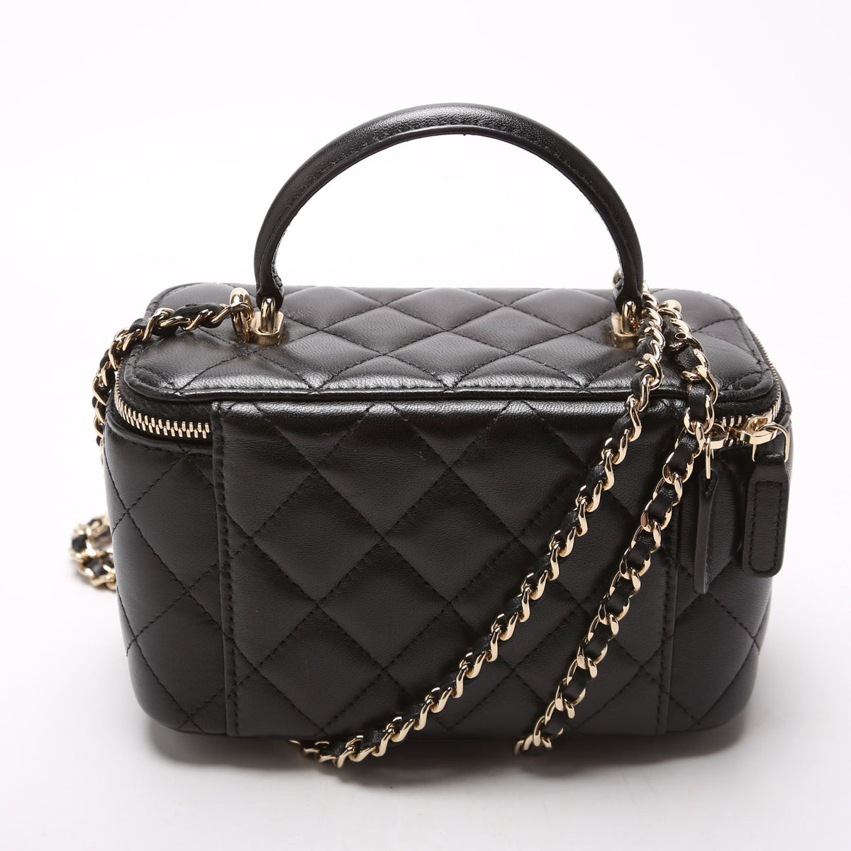 Chanel Vanity Case Top Handle Small Lambskin 31M Black