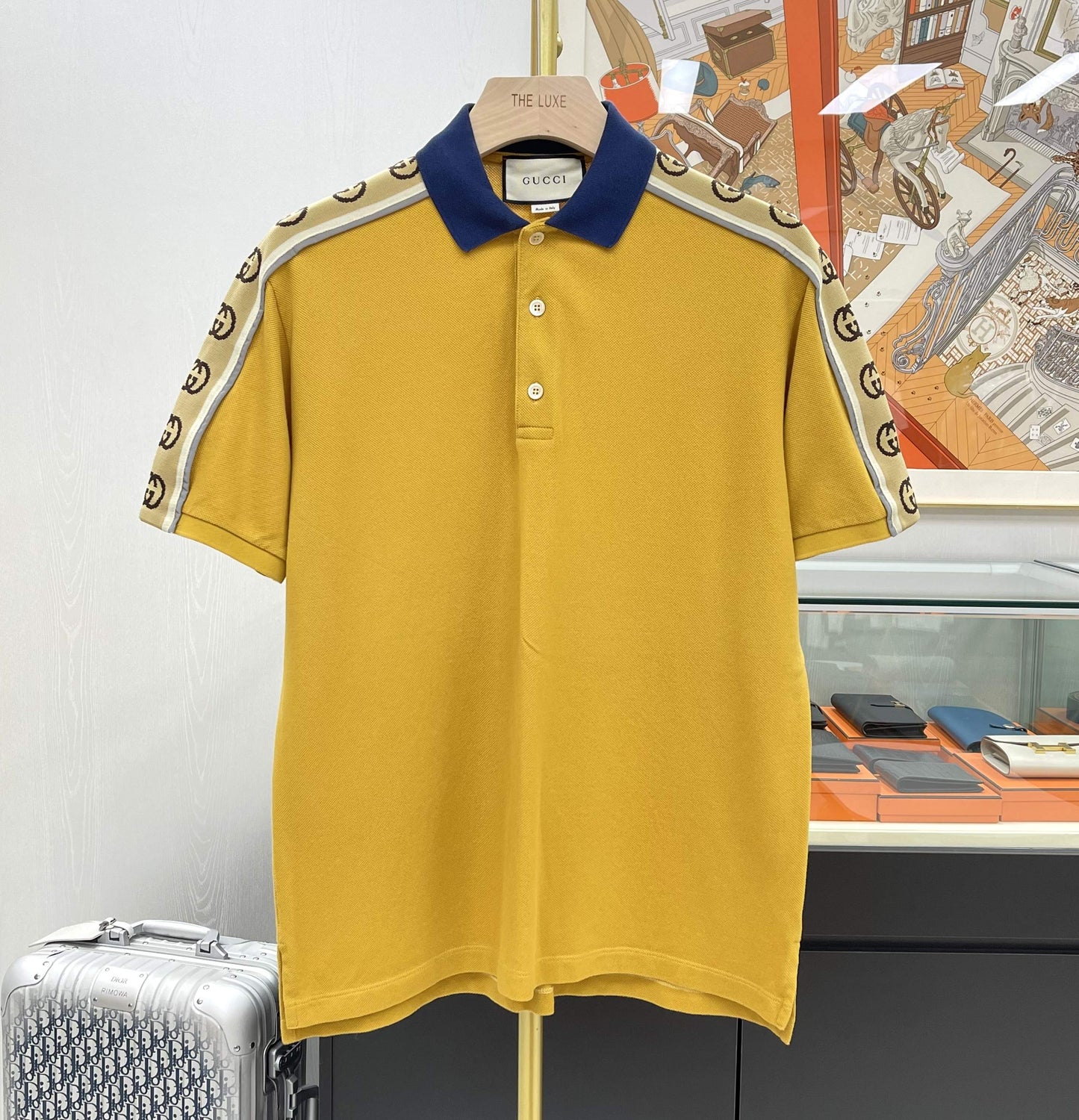 Gucci GG Band Detail Cotton Polo T-Shirt L 139717895