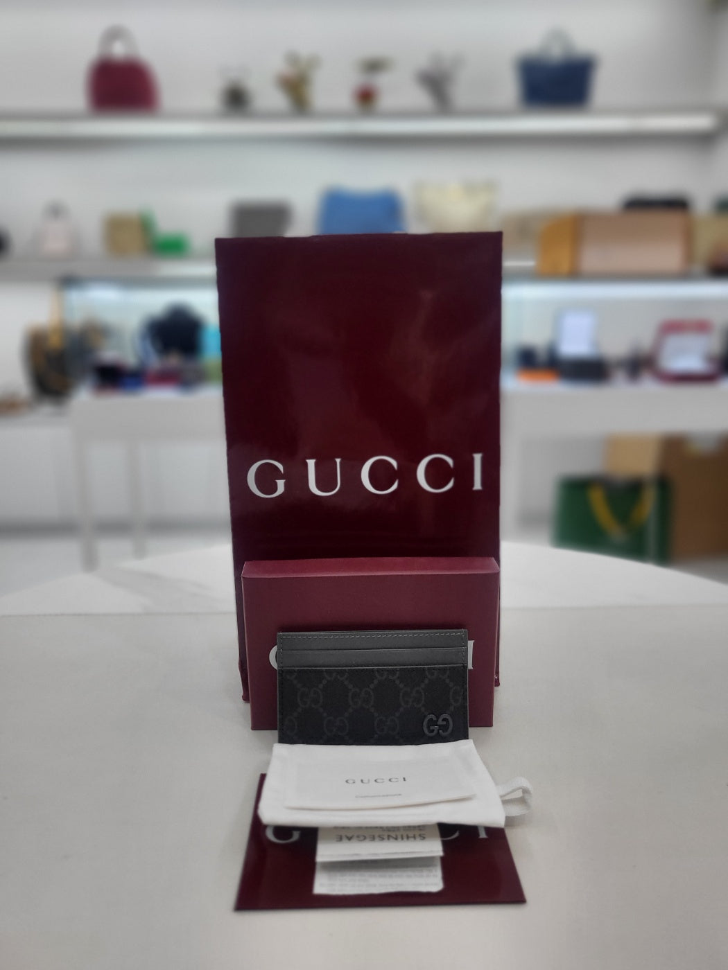 Gucci GG Supreme Coated Canvas Pebble Grain Card Holder 768248 140894711