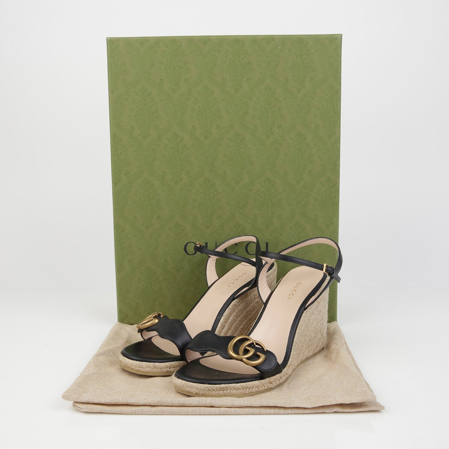 Gucci GG Marmont Espadrille Wedge Heel 38 142533555