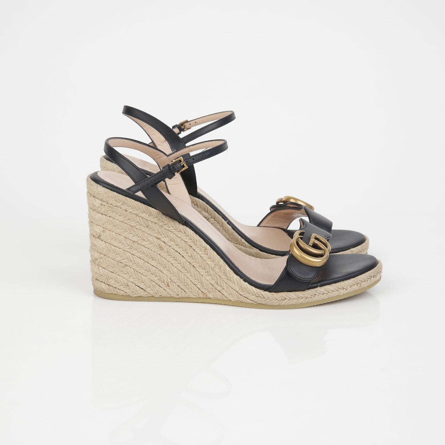 Gucci GG Marmont Espadrille Wedge Heel 38 142533555
