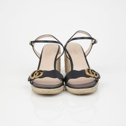 Gucci GG Marmont Espadrille Wedge Heel 38 142533555