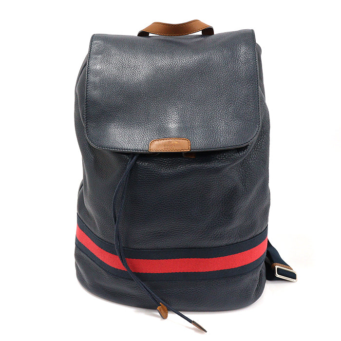 Gucci Navy Leather Signature WEB Stripe Backpack 281412 142720733