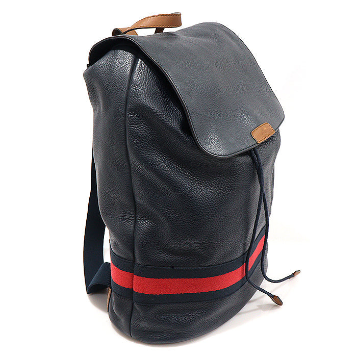 Gucci Navy Leather Signature WEB Stripe Backpack 281412 142720733