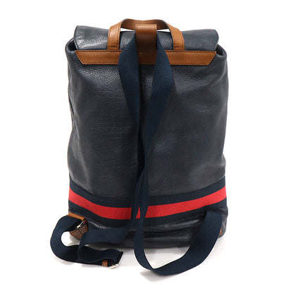 Gucci Navy Leather Signature WEB Stripe Backpack 281412 142720733