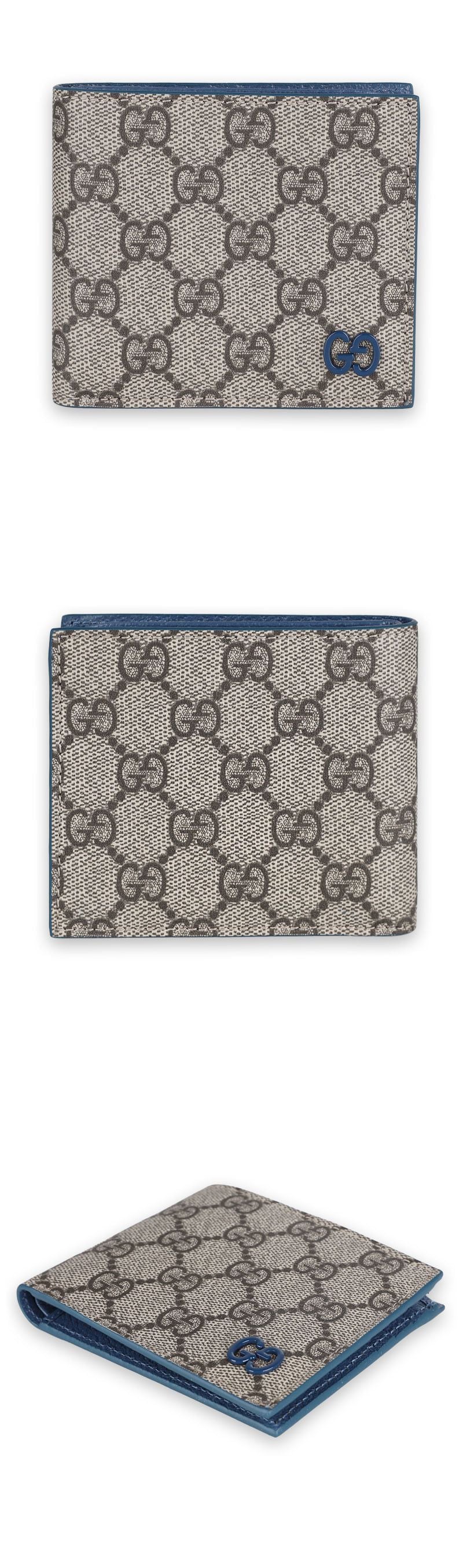 Gucci Men's GG Monogram Leather Two-Tone Wallet (Beige/Blue) stamp: 768243 FACQC 9441 142757068