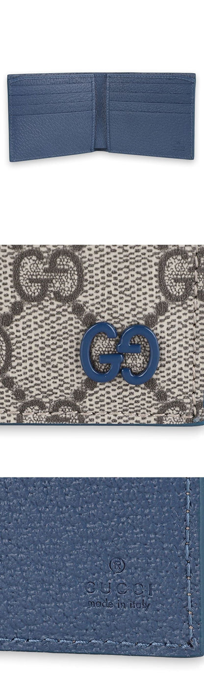 Gucci Men's GG Monogram Leather Two-Tone Wallet (Beige/Blue) stamp: 768243 FACQC 9441 142757068