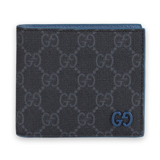 Gucci Men's GG Monogram Leather Two-Tone Wallet (Black/Blue) 768243 FACQC 1052 142757070