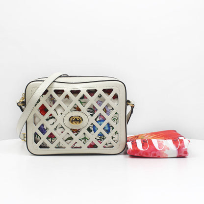 Gucci Cutout Floral Leather Small Crossbody Bag 550132 142775036