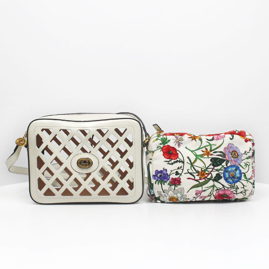 Gucci Cutout Floral Leather Small Crossbody Bag 550132 142775036