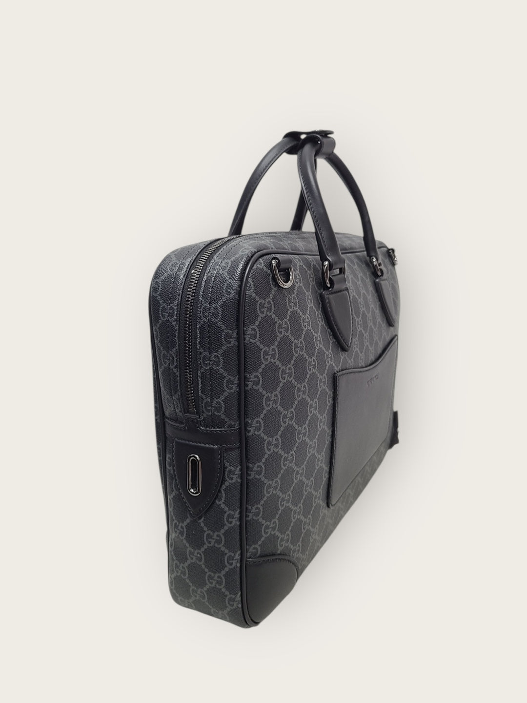 Gucci Black GG Emblem Medium Briefcase 12345 142785292