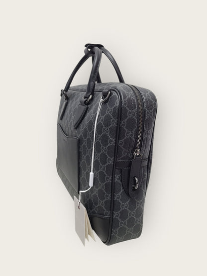 Gucci Black GG Emblem Medium Briefcase 12345 142785292