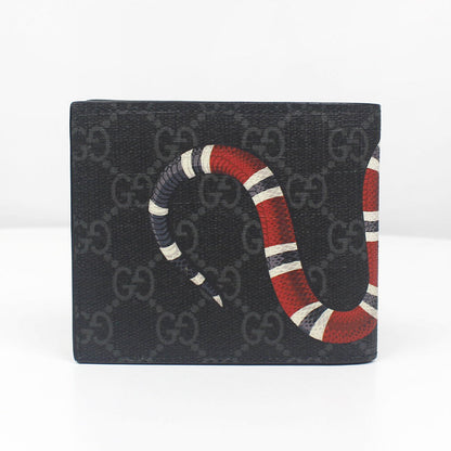 Gucci Kingsnake Print Bi-fold Wallet Black 451268 142909137