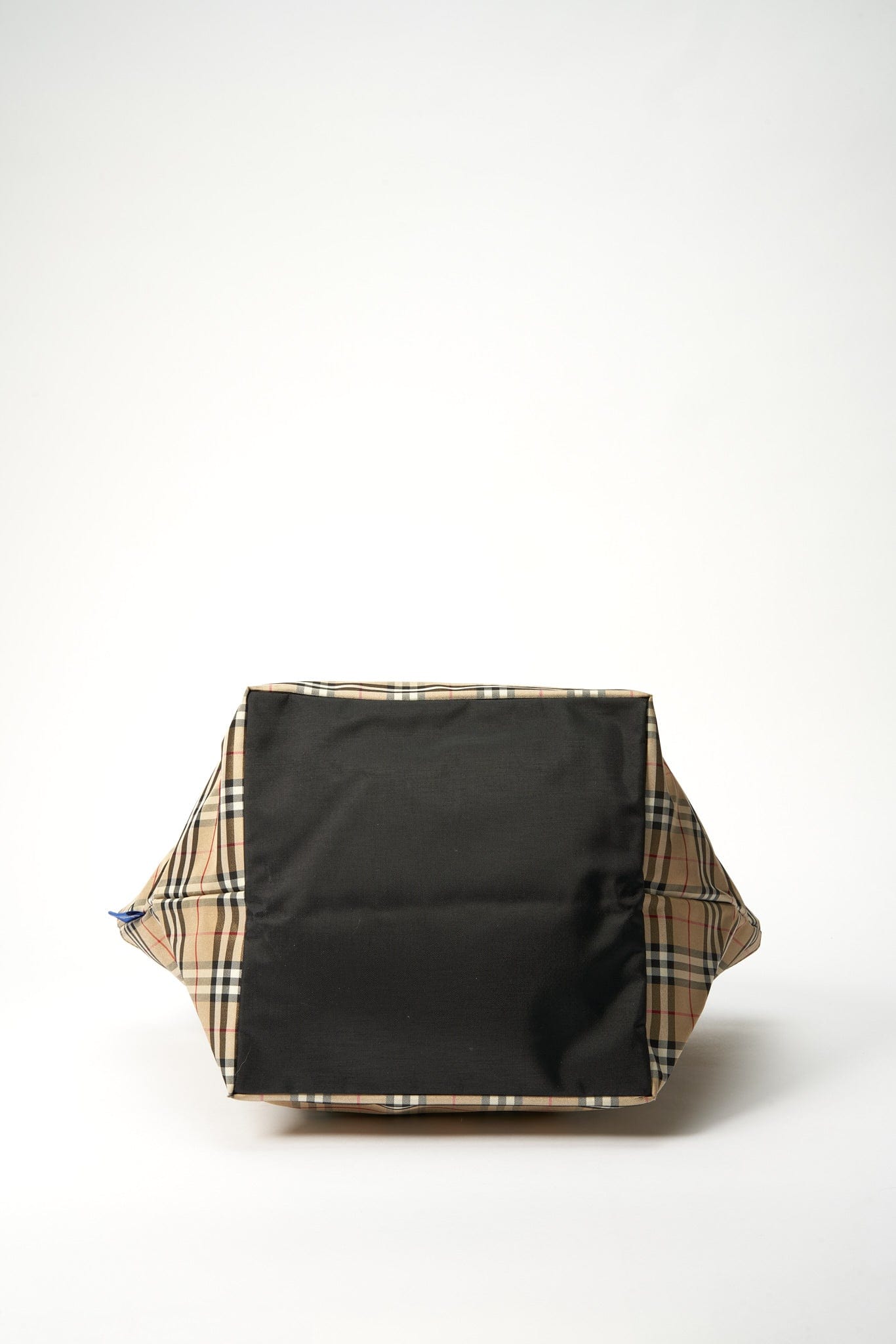 Vintage Burberry Blue Label Tote Bag with Black Leather Trim