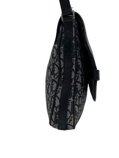 Christian Dior Vintage Cd Flap Messenger Bag Diorissimo Canvas Navy Canvas Shoulder Bag Bag ()