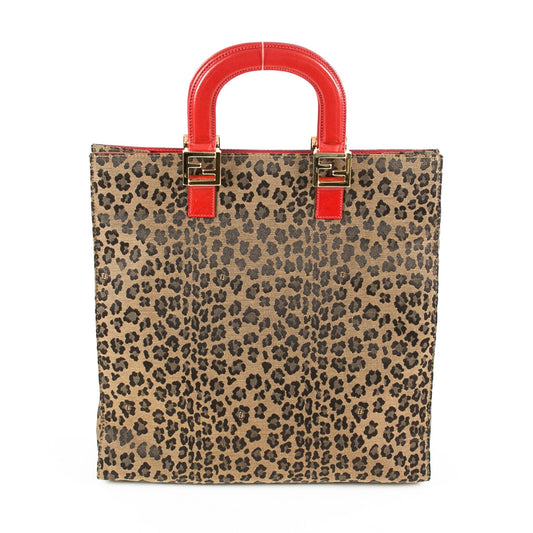 Fendi Leopard Shopping Tote Bag (Indistinguishable)