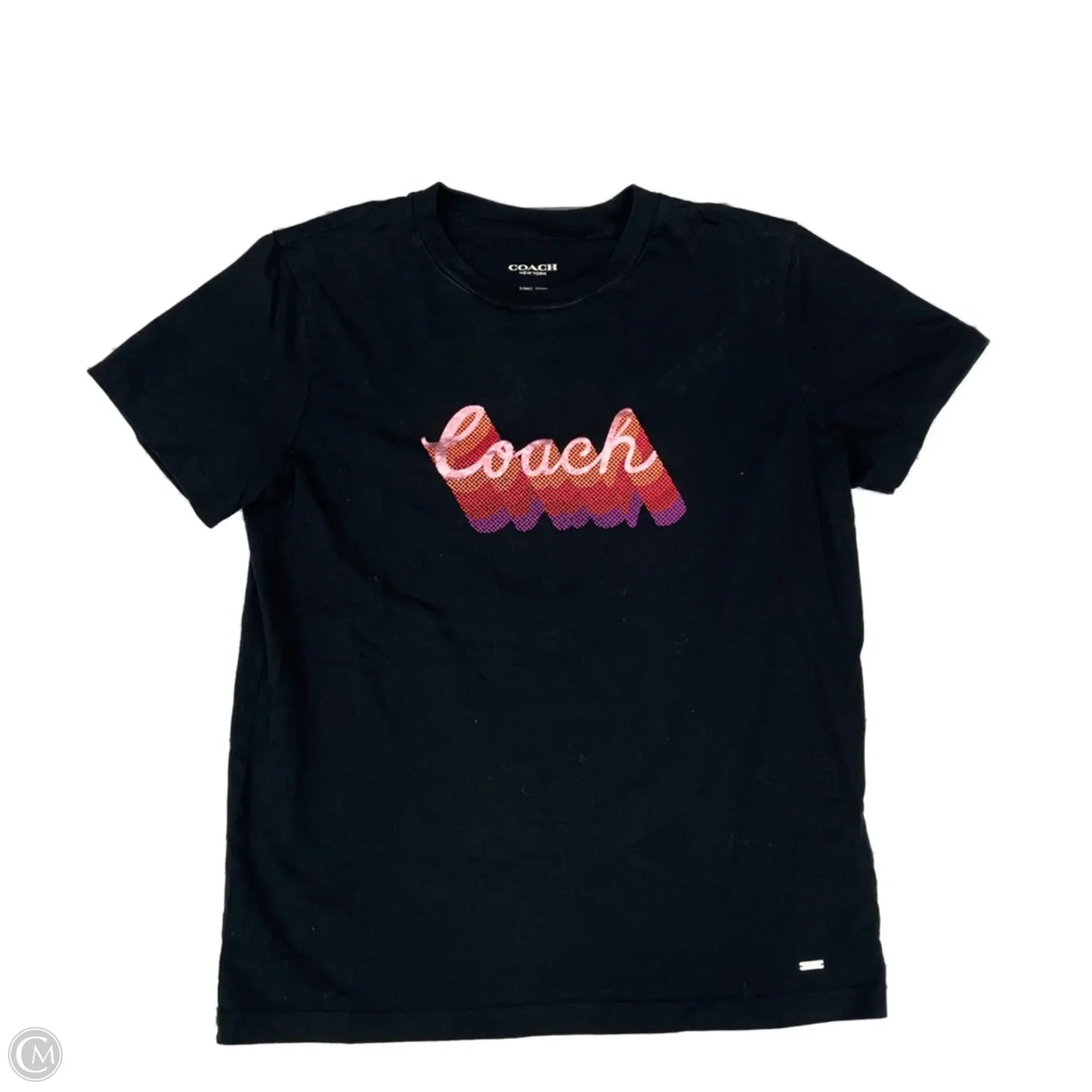 Top Short Sleeve Designer By Coach In Black, Size: Xs